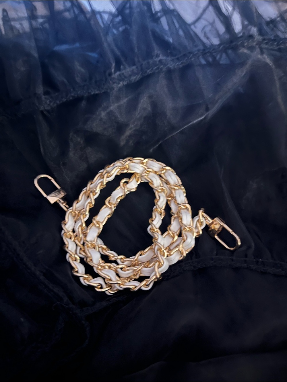 Gold and White Chain Strap - Women Accessories